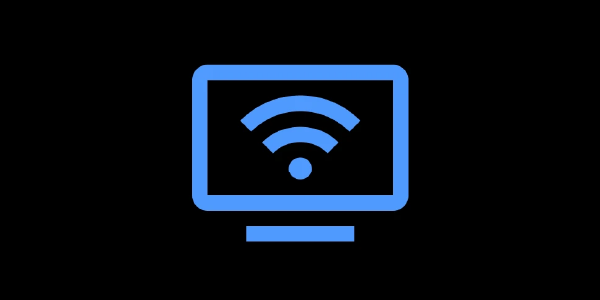 A television screen icon with a WIFI signal icon in its centre.